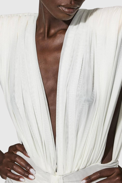 Brantle Plunge Draped Mini Dress