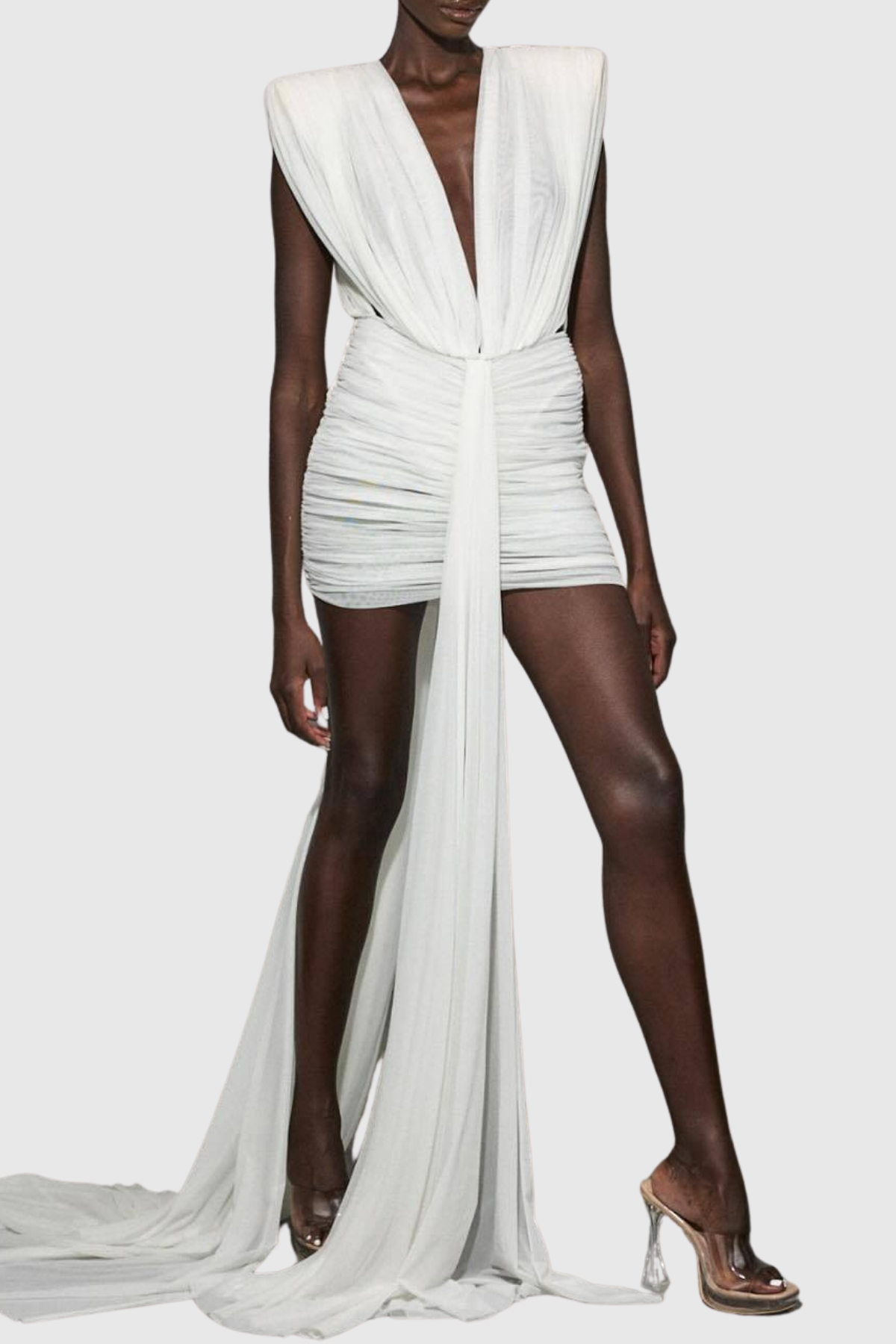 Brantle Plunge Draped Mini Dress