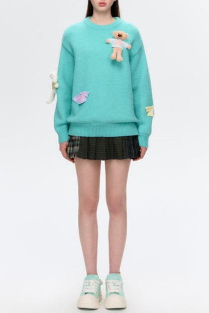 Brasa 3D Bear Sweater - Blue