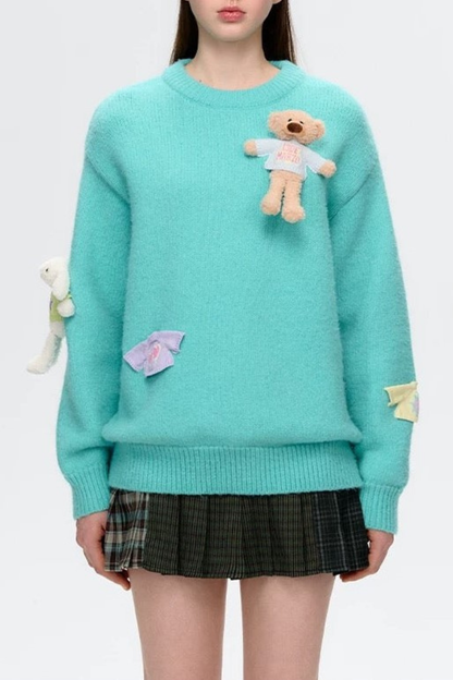 Brasa 3D Bear Sweater - Blue