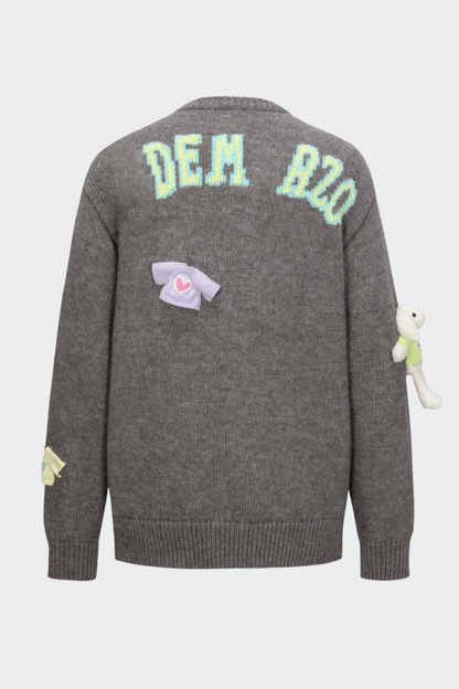 Brasa 3D Bear Sweater - Grey