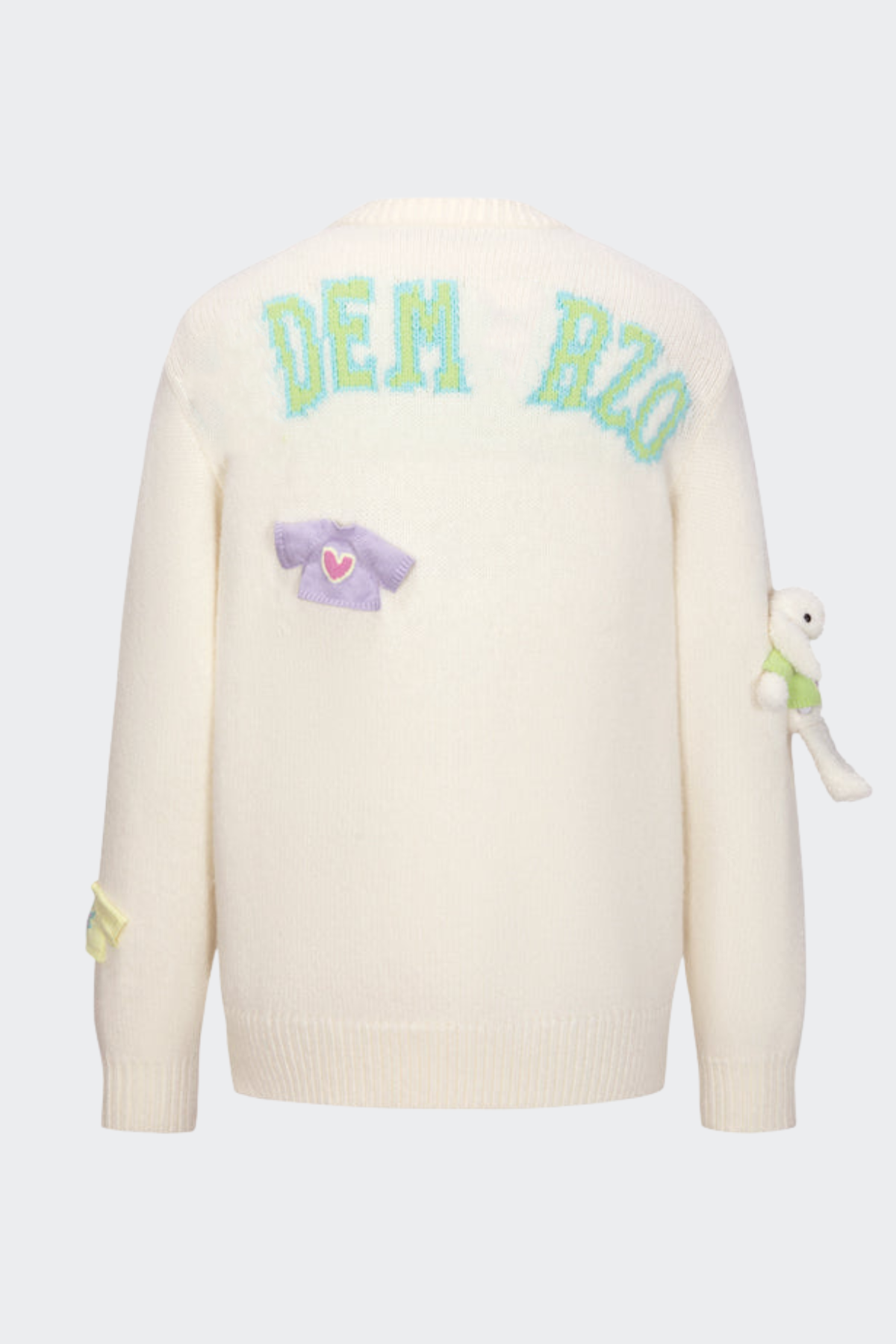 Brasa 3D Bear Sweater - White