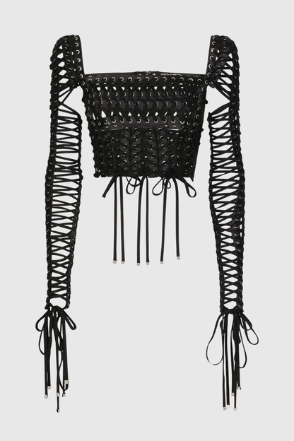 Breena Lace-up Bustier Blouse