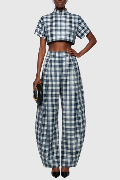 Breigh Plaid Top & Trousers Set