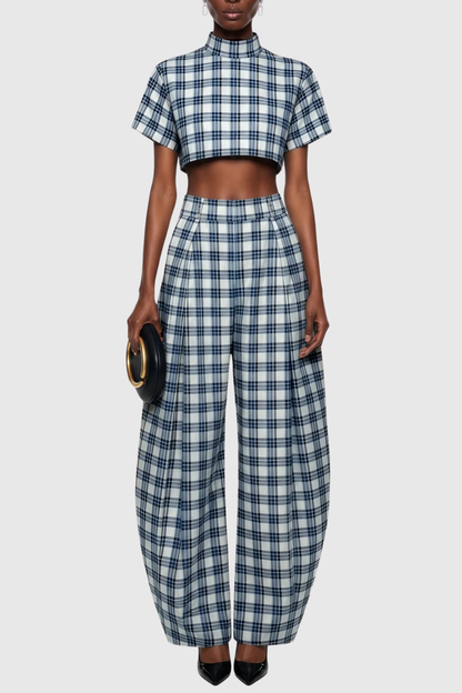 Breigh Plaid Top & Trousers Set