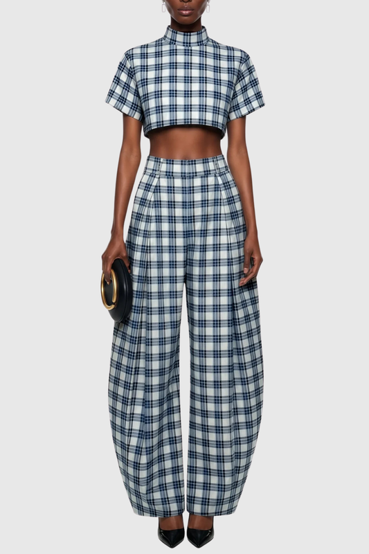 Breigh Plaid Top & Trousers Set