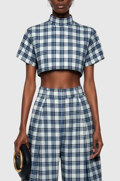 Breigh Plaid Top & Trousers Set