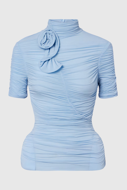 Briar Floral Appliqué Ruched Top