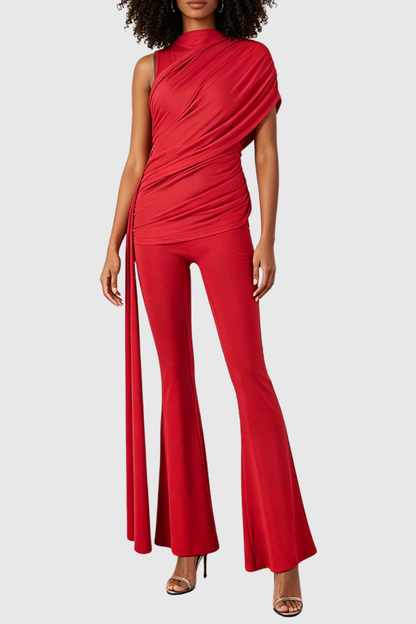 Brinly Asymmetric Ruched Jumpsuit