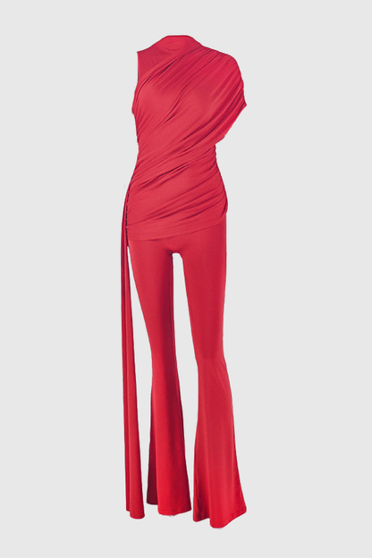 Brinly Asymmetric Ruched Jumpsuit