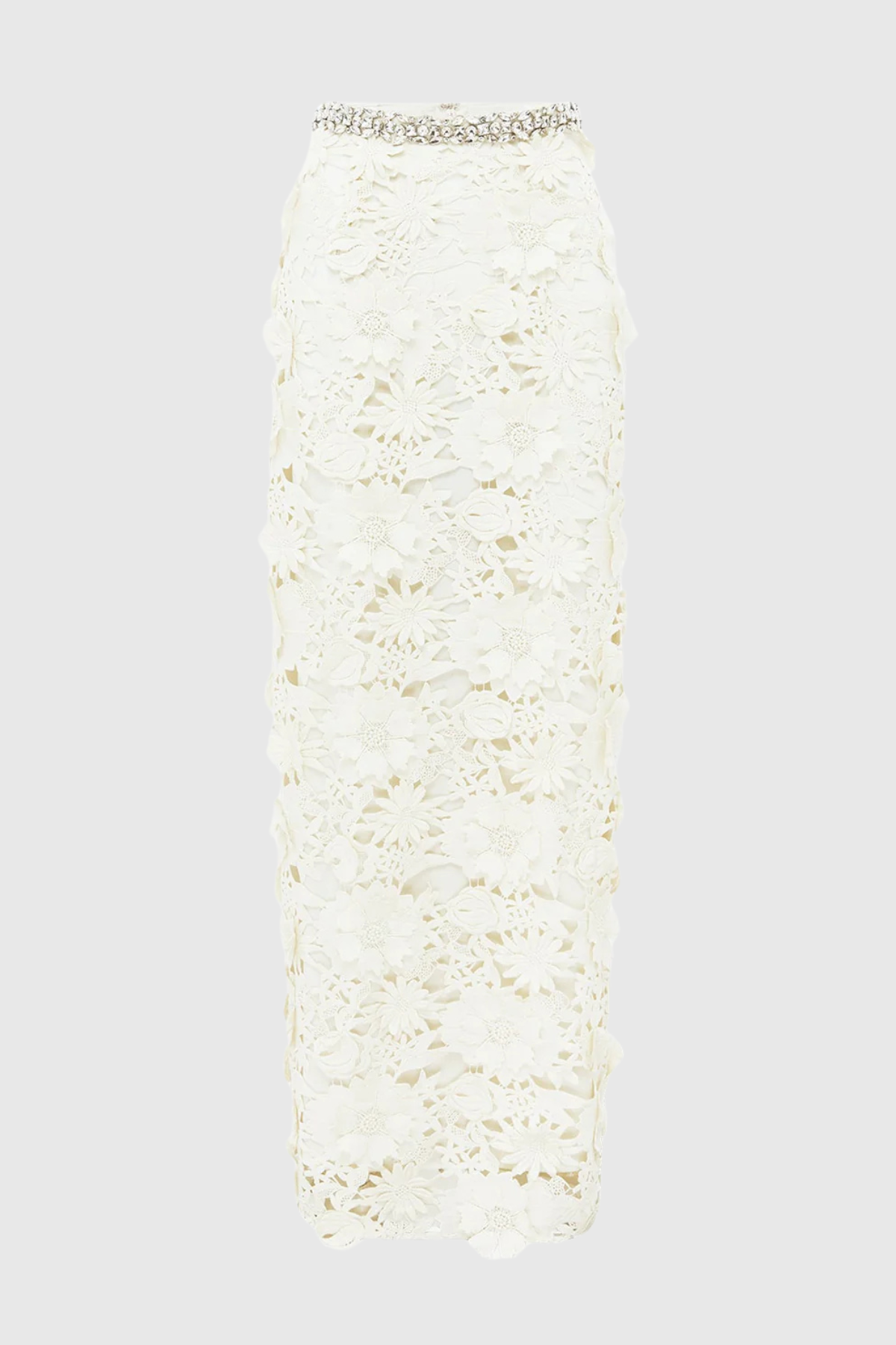 Broro Crystal Floral Lace Top & Maxi Skirt Set