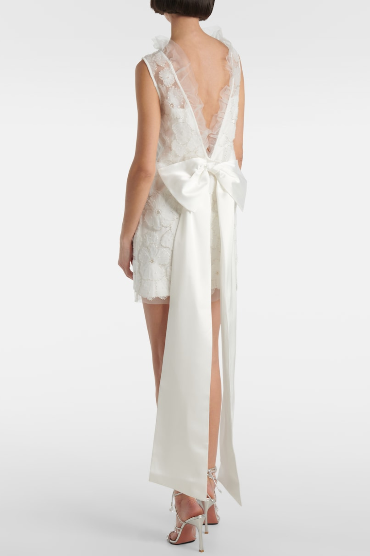 Bruina Floral Bow Backless Mini Dress