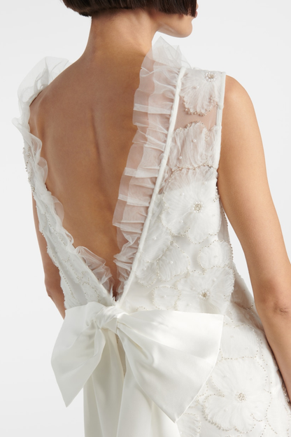 Bruina Floral Bow Backless Mini Dress