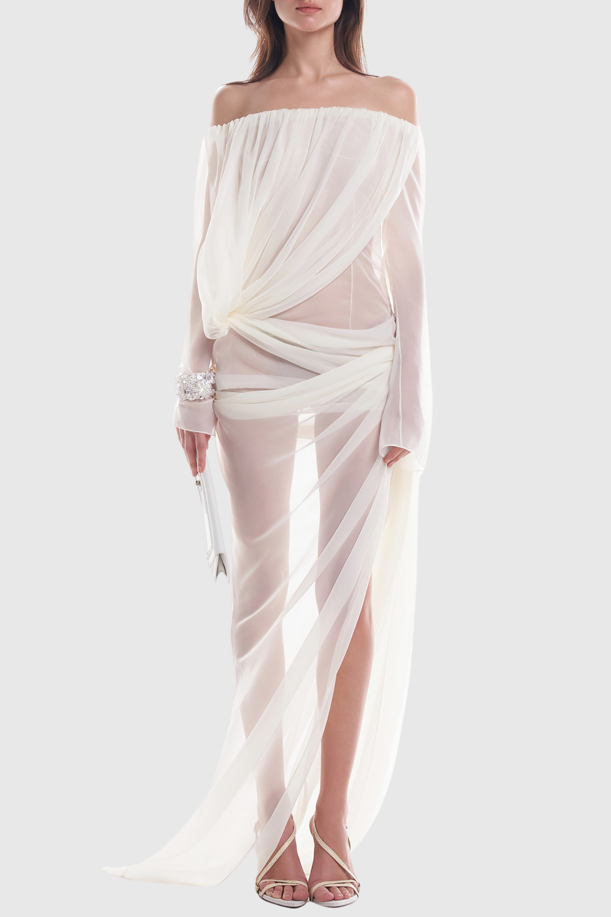 Bunga Off Shoulder Draped Maxi Dress