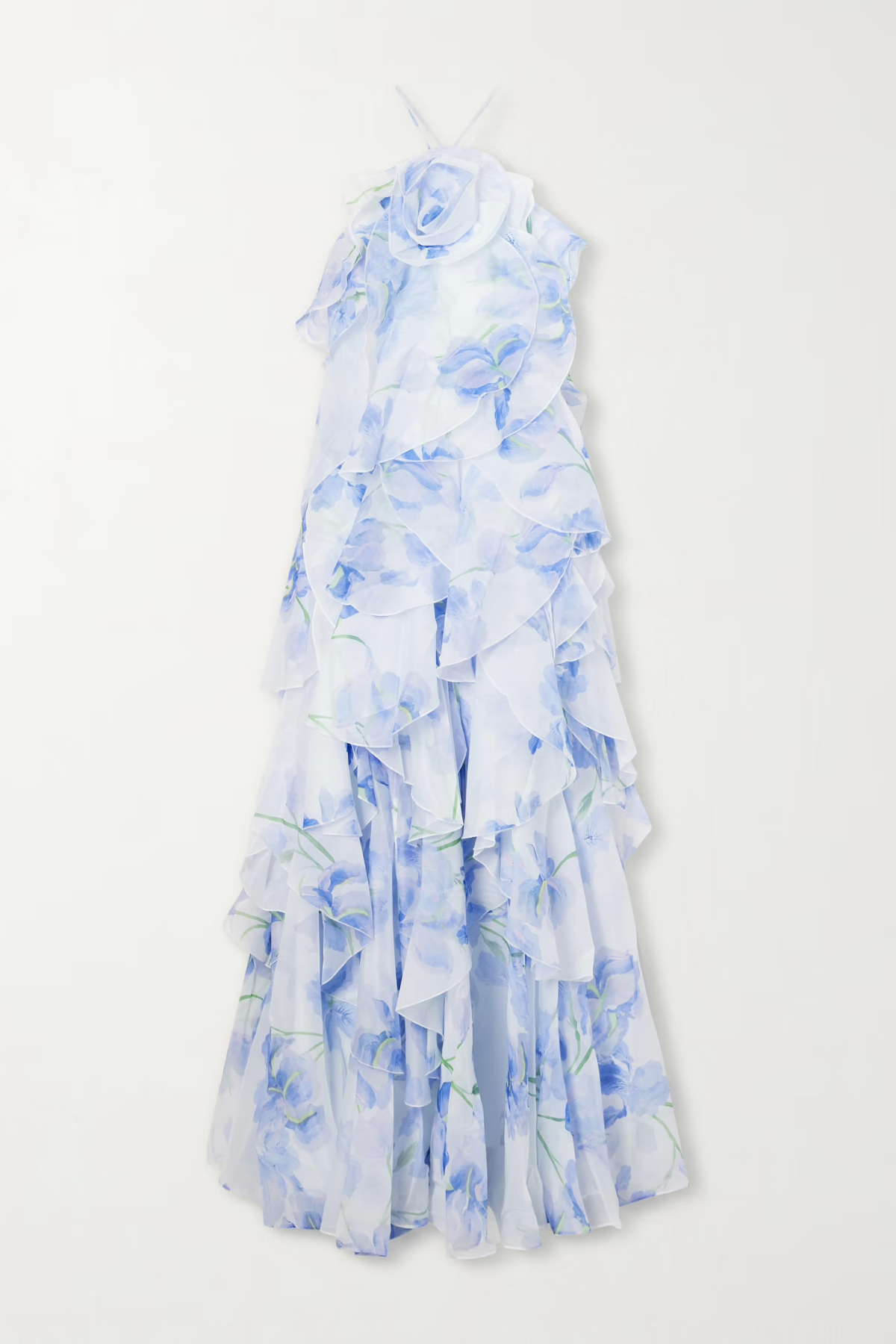 Buntaya Floral Halter Ruffle Maxi Dress