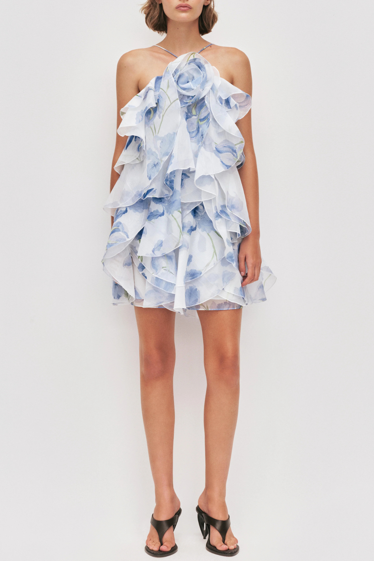 Buntaya Floral Halter Ruffle Mini Dress
