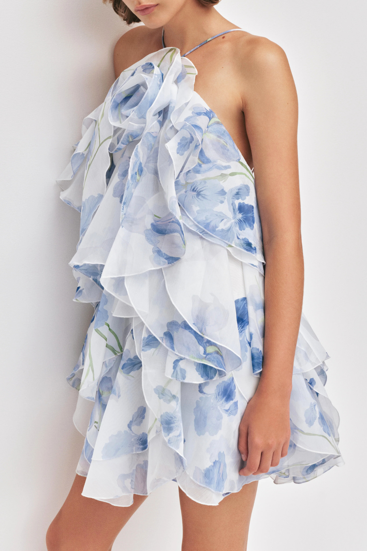 Buntaya Floral Halter Ruffle Mini Dress