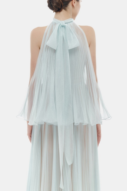 Cailyn Sleeveless Pleated Maxi Dress - Blue