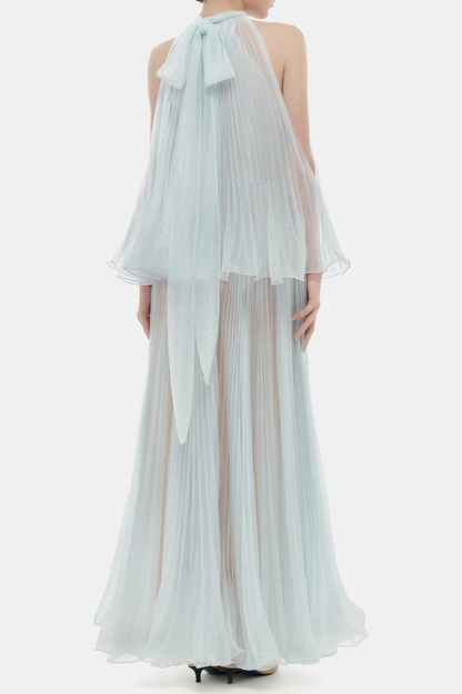 Cailyn Sleeveless Pleated Maxi Dress - Blue