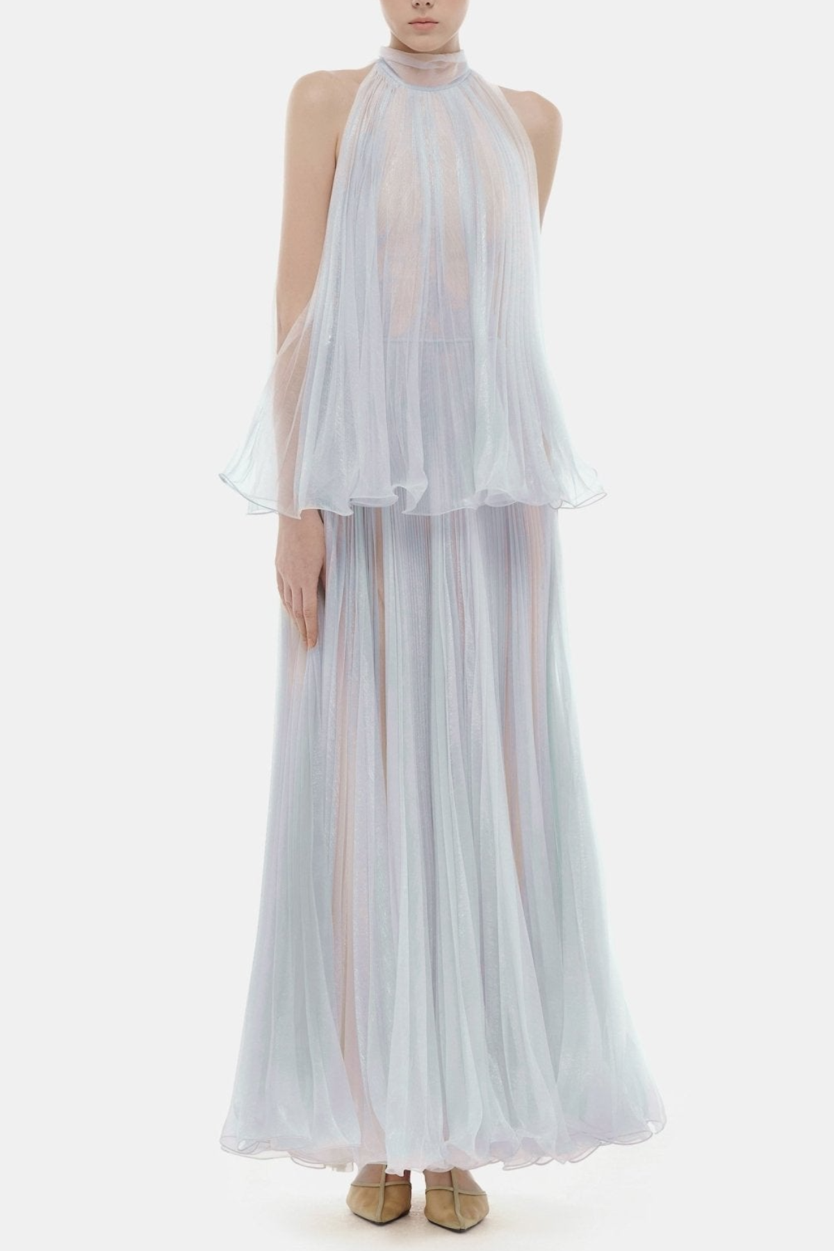Cailyn Sleeveless Pleated Maxi Dress - Purple