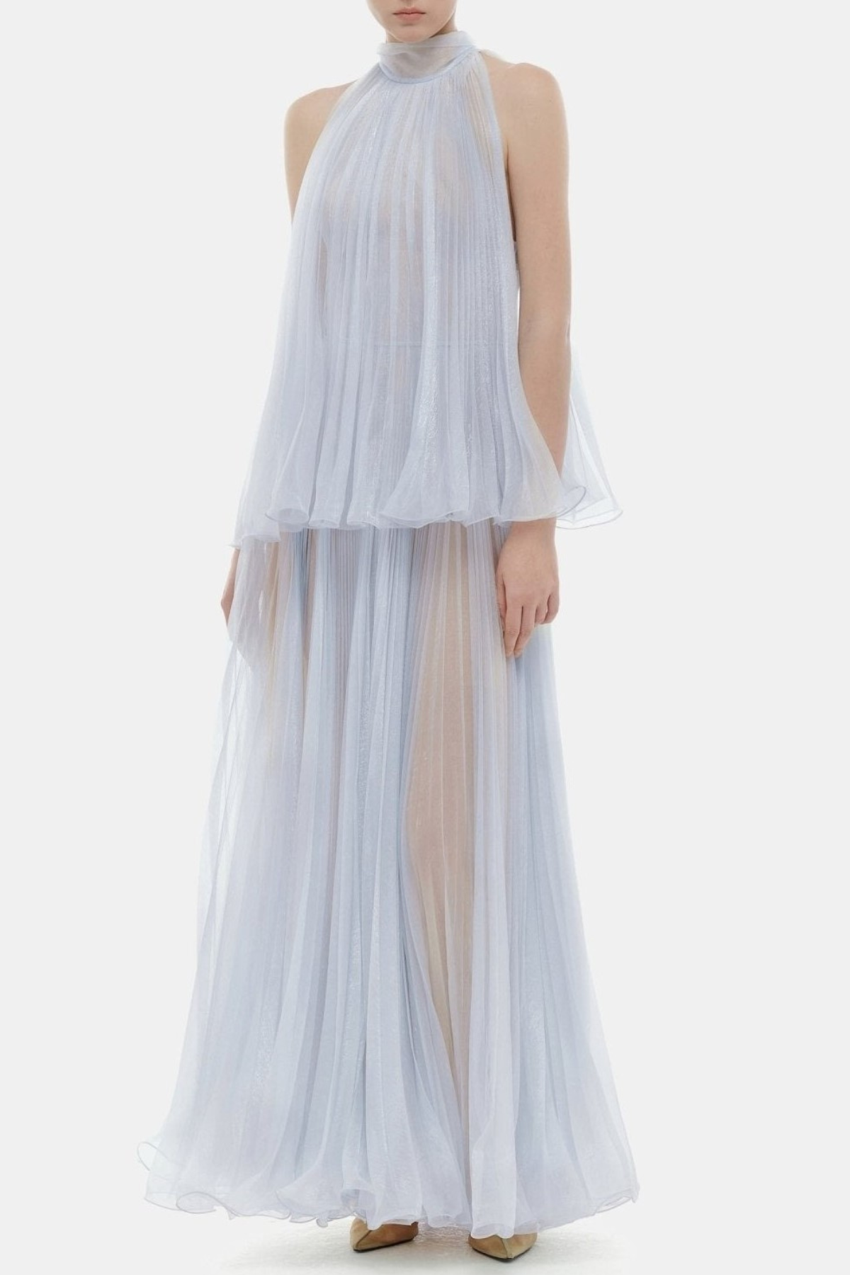 Cailyn Sleeveless Pleated Maxi Dress - Purple