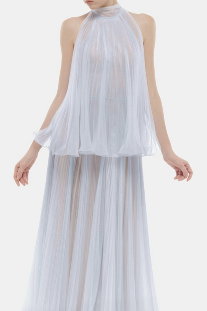 Cailyn Sleeveless Pleated Maxi Dress - Purple