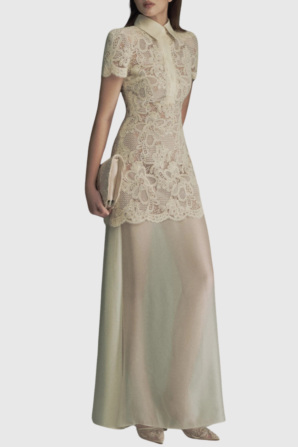 Calina Lace Tulle Maxi Dress