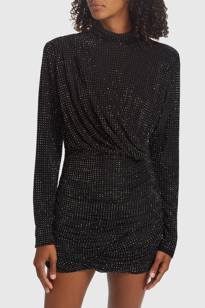 Callaha Crystal Embellished Ruched Mini Dress