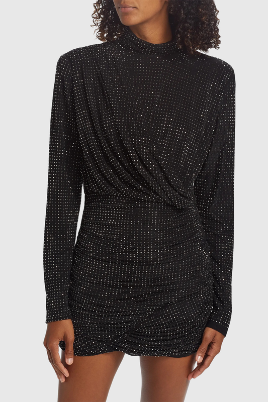 Callaha Crystal Embellished Ruched Mini Dress
