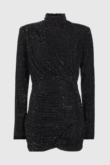Callaha Crystal Embellished Ruched Mini Dress