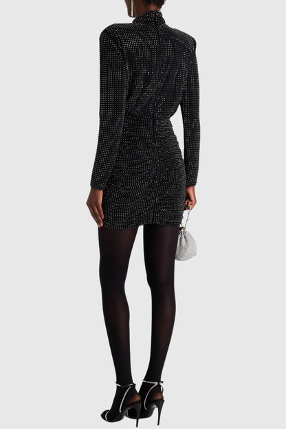 Callaha Crystal Embellished Ruched Mini Dress