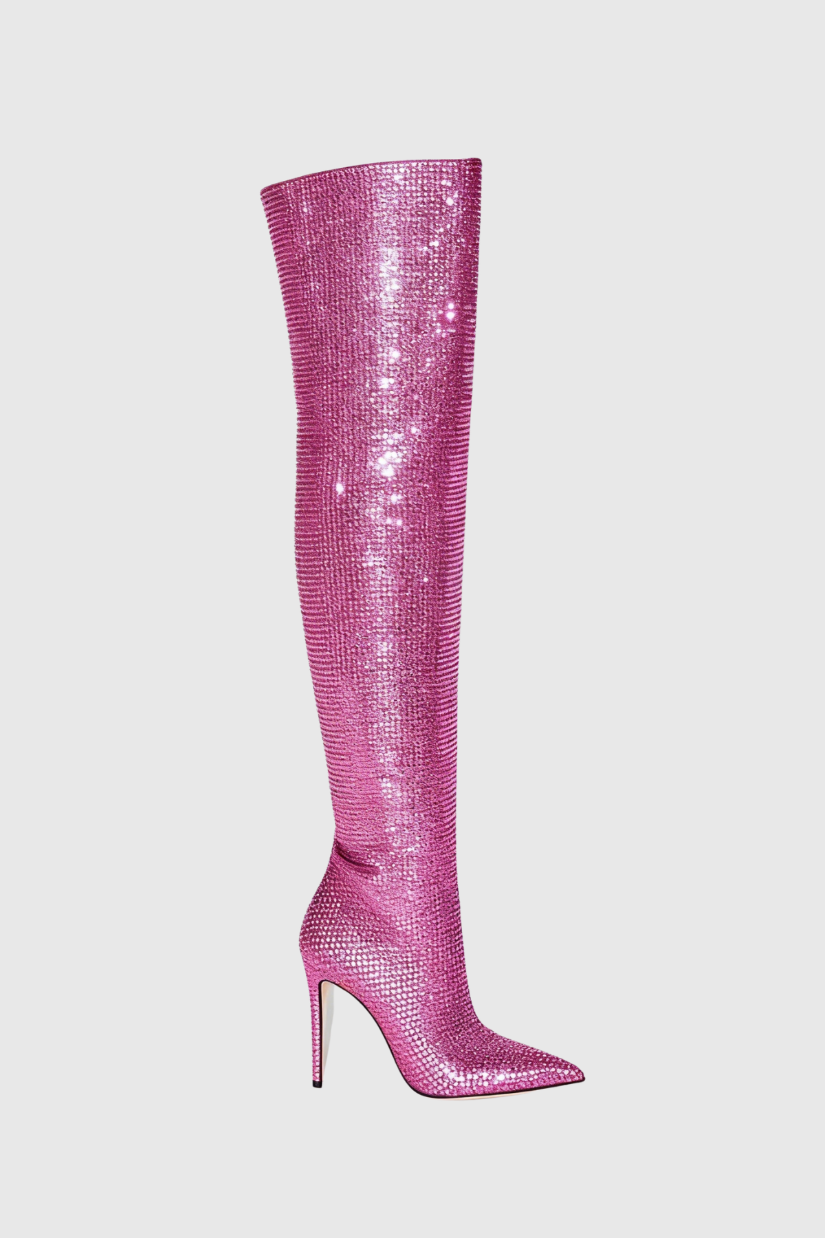 Callisto Crystal Embellished Ruched Knee-high Boots - Pink