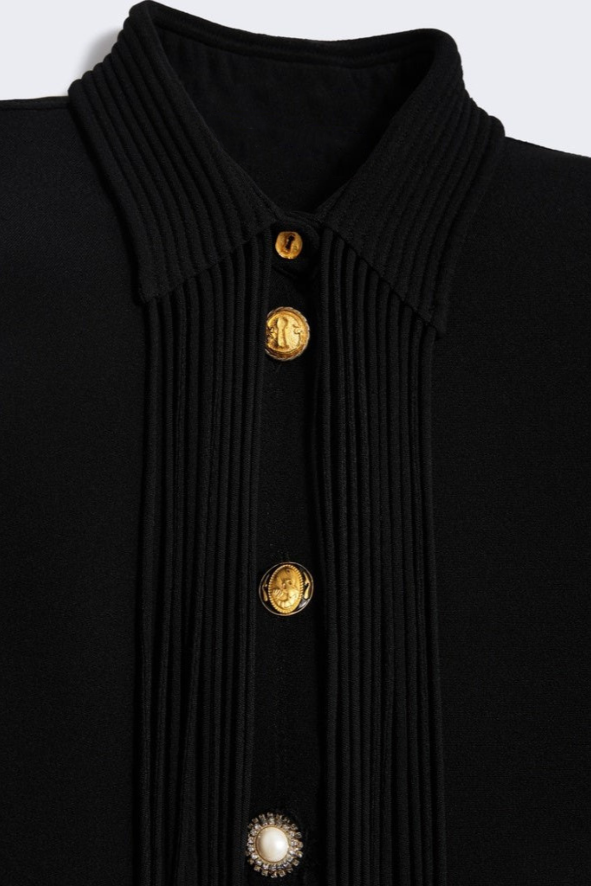 Calvra Fringe Buttoned Shirt - Black