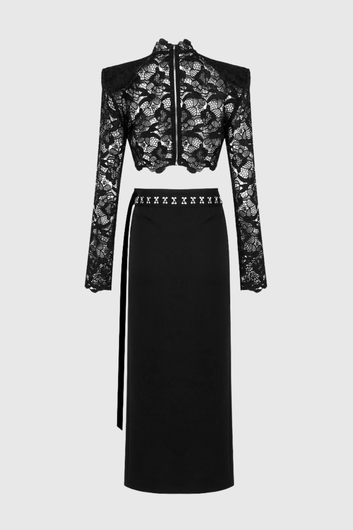 Cambya Lace Top & Midi Skirt Set
