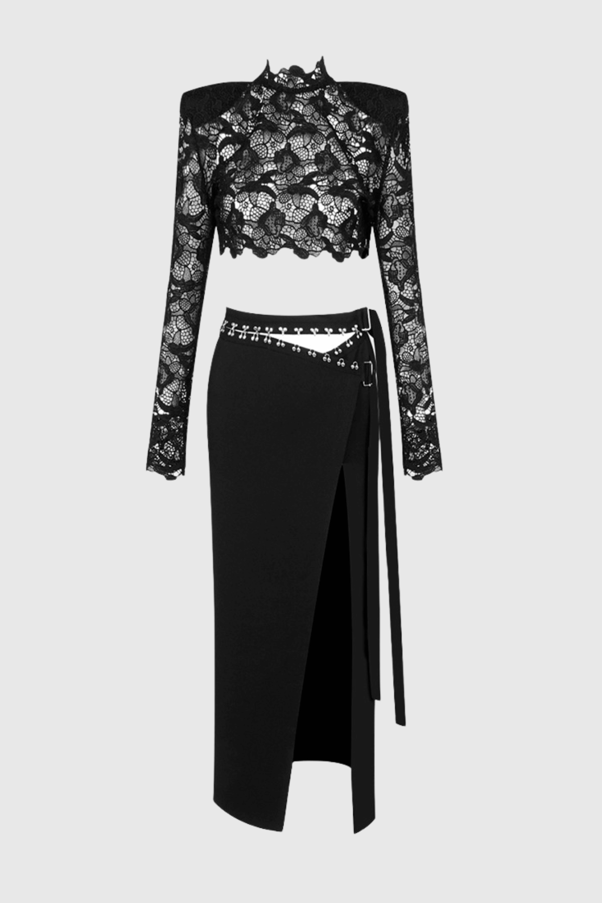 Cambya Lace Top & Midi Skirt Set