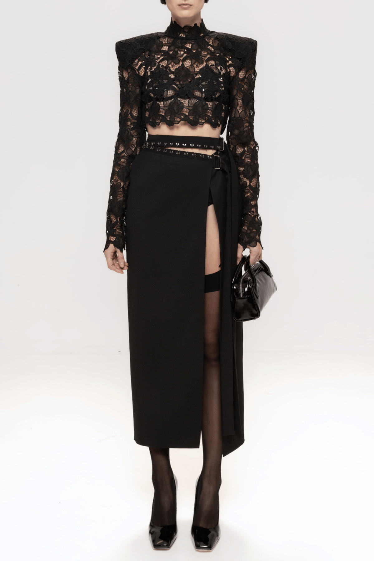 Cambya Lace Top & Midi Skirt Set