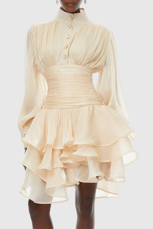 Camils Ruffle Ruched Mini Dress