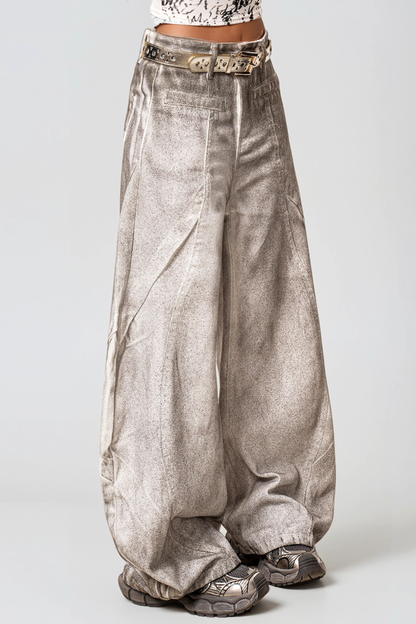 Caoimh Bleached Wide Leg Jeans