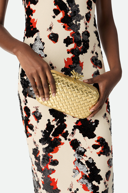 Capella Woven Knot Clutch - Gold