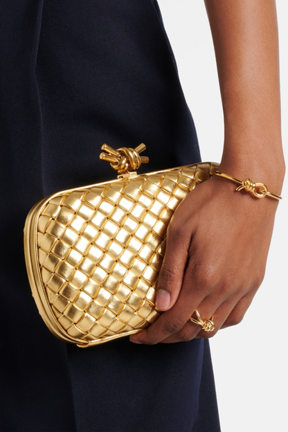Capella Woven Knot Clutch - Gold