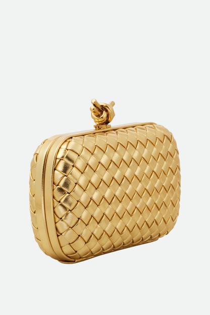 Capella Woven Knot Clutch - Gold