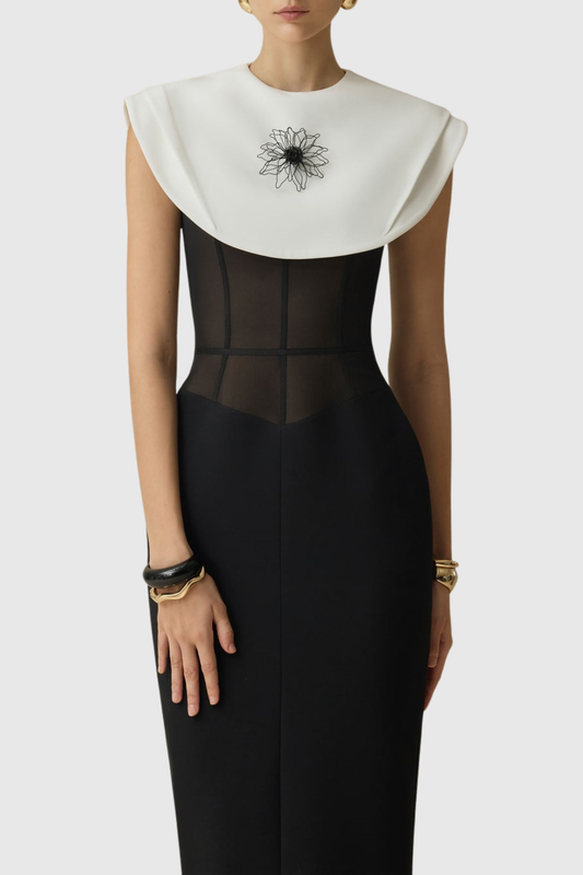 Capri Cape Corset Midi Dress