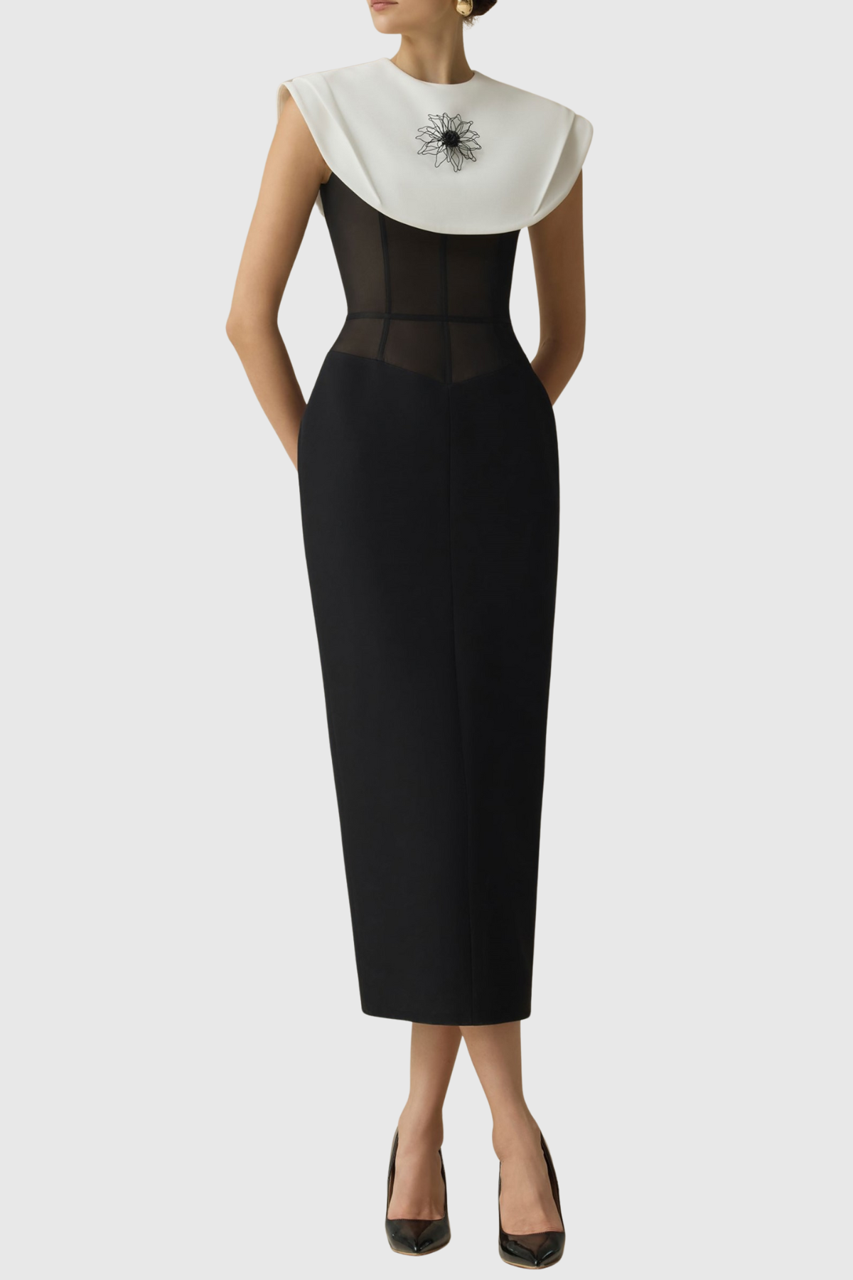 Capri Cape Corset Midi Dress