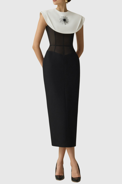 Capri Cape Corset Midi Dress