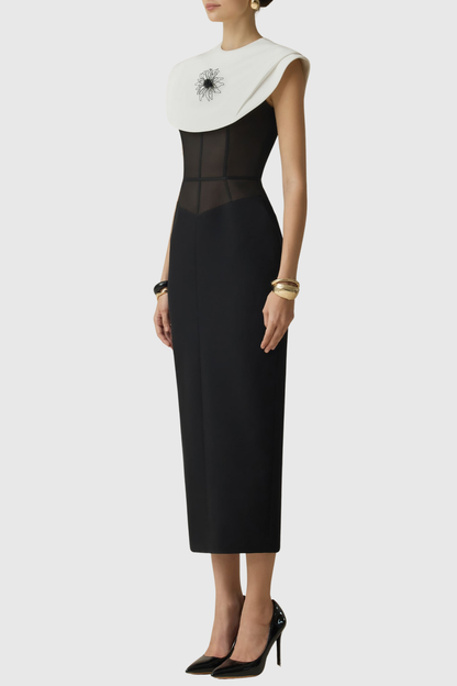 Capri Cape Corset Midi Dress