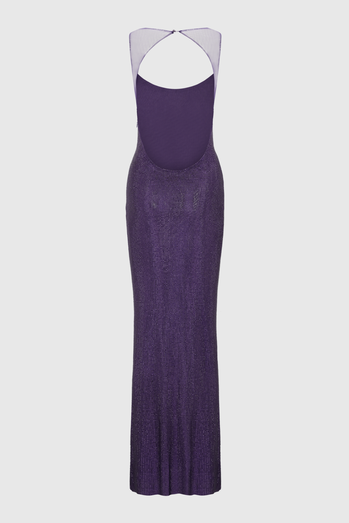 Caria Crystal Embellished Backless Maxi Dress - Purple