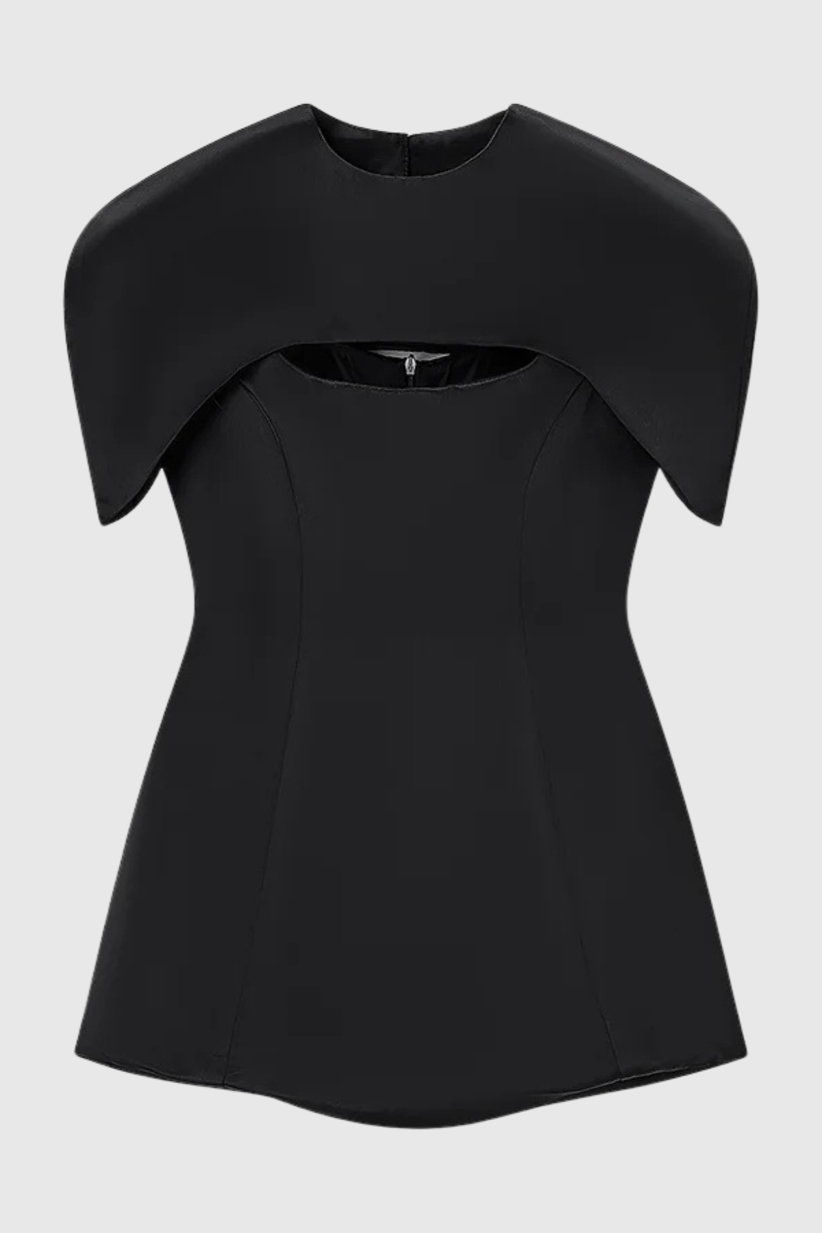 Carlotta Cape Sculptural Top & Maxi Dress Set - Black