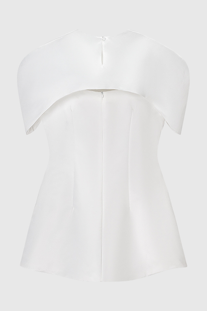 Carlotta Cape Sculptural Top & Maxi Dress Set - White