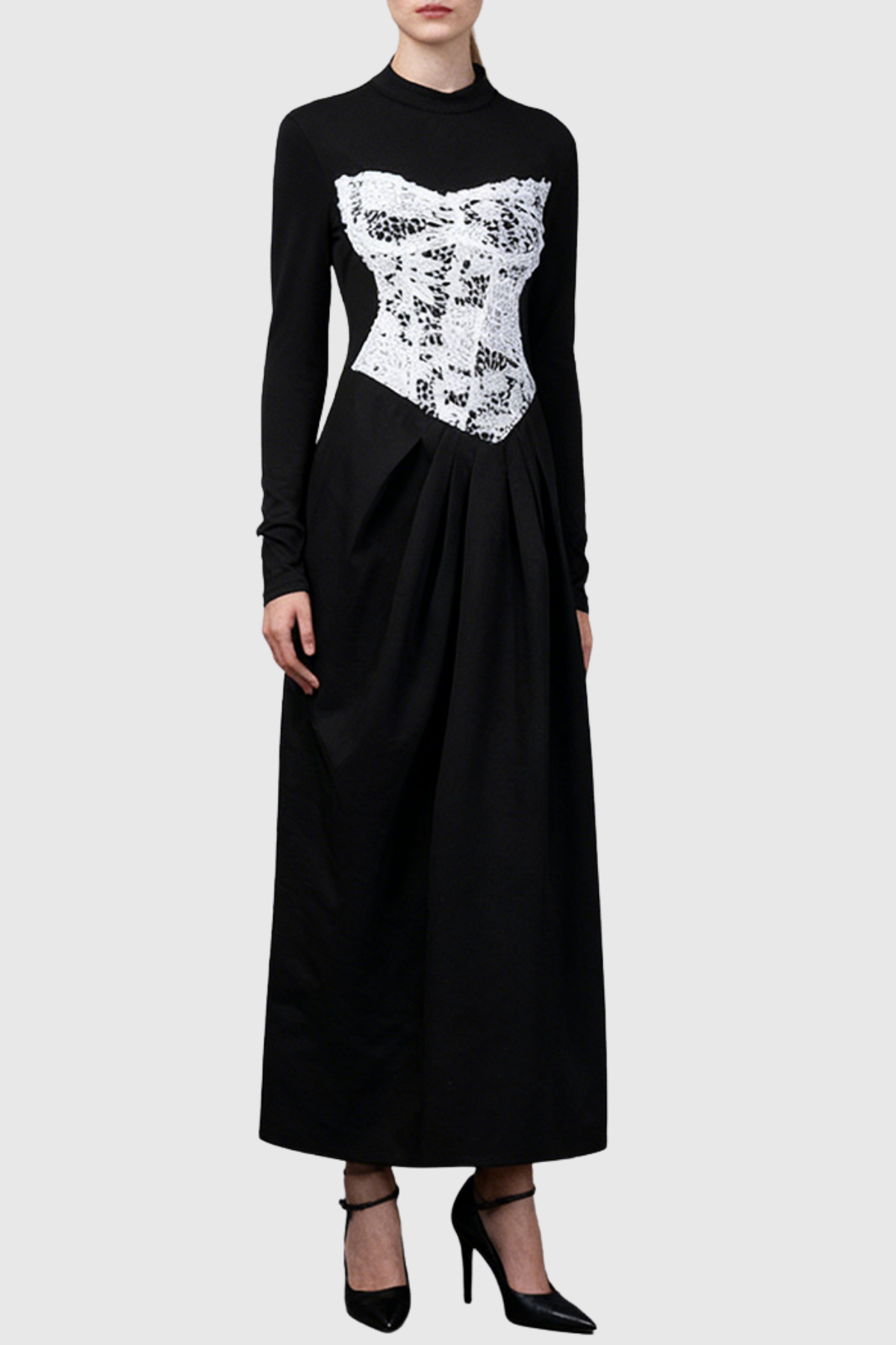 Carua Lace Ruched Maxi Dress