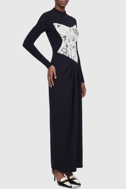 Carua Lace Ruched Maxi Dress
